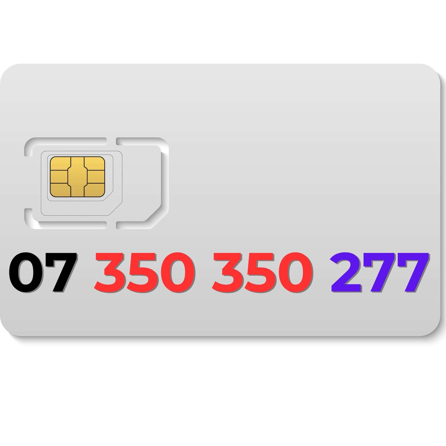 07 350 350 277 VIP mobile number UK – premium gold number for sale, choose your own mobile number UK.