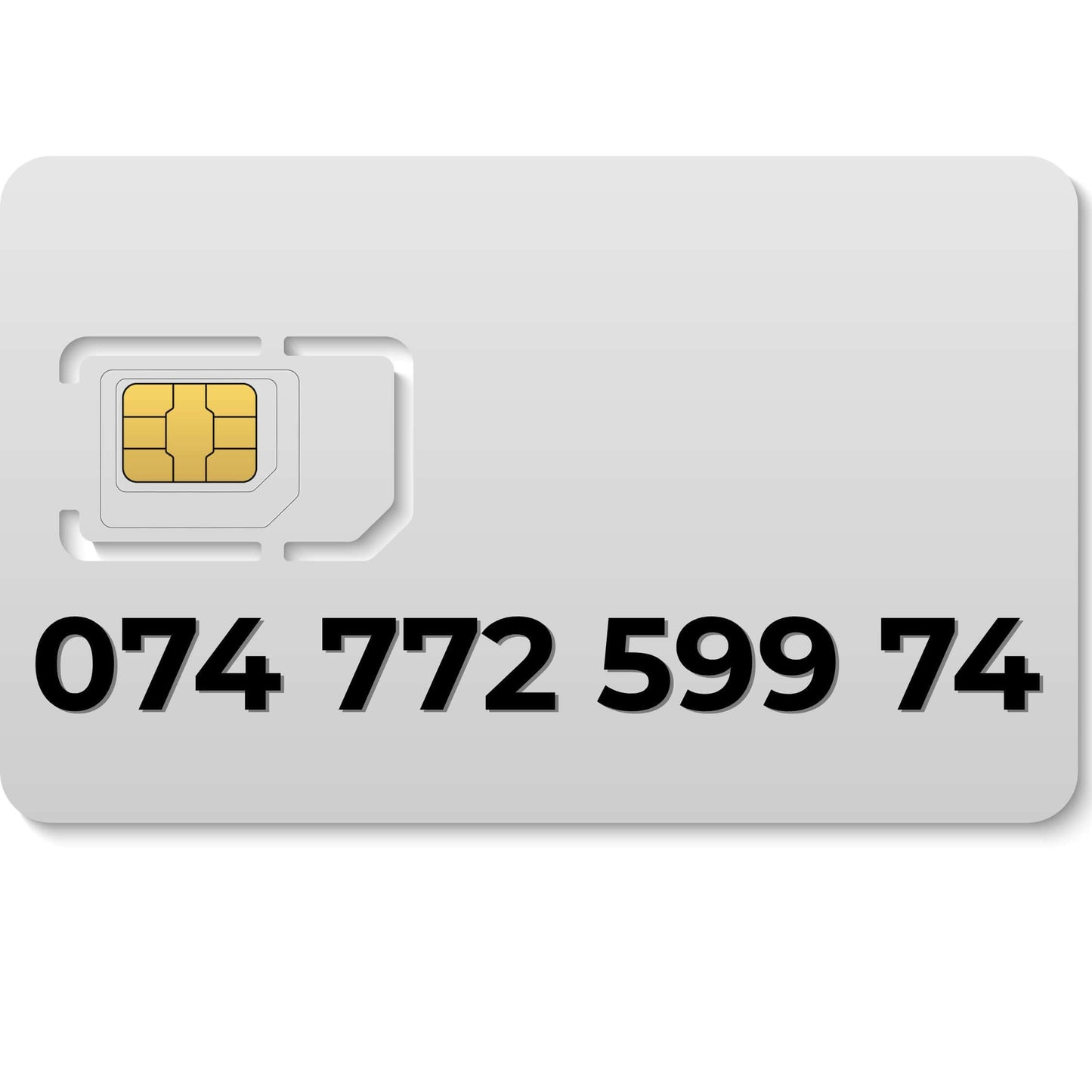 Premium VIP mobile number 074 772 599 74 (Lebara) – buy a memorable gold number UK for personal or business use.