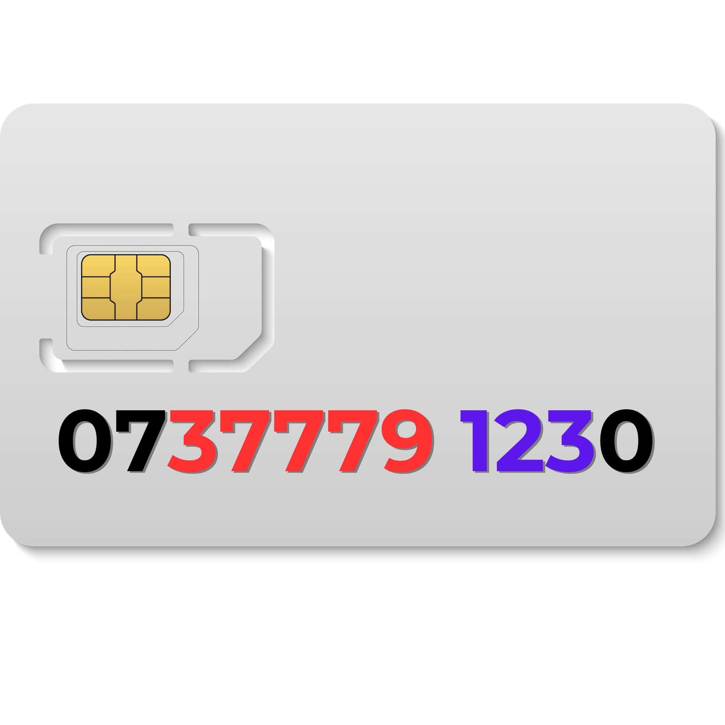 VIP mobile number 0737779 1230 (EE) – gold number available in the UK, memorable and unique for personal use.