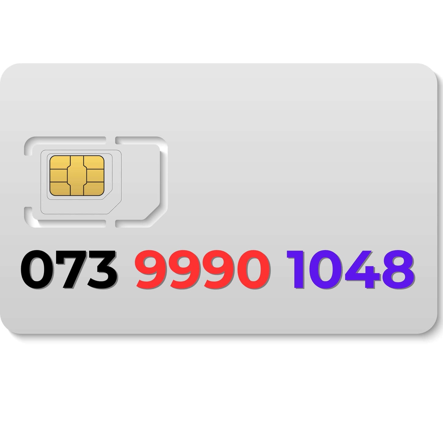 VIP mobile number 073 9990 1048 (EE) – unique and memorable gold number for sale in the UK.