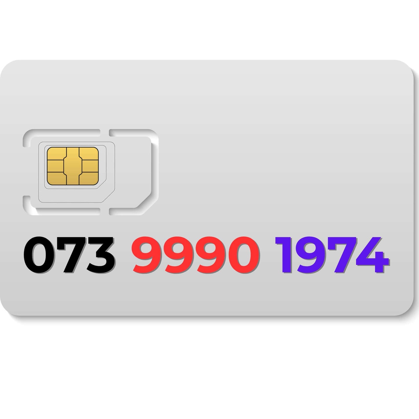 Premium gold mobile number 073 9990 1974 (Lebara) – memorable and exclusive VIP mobile number UK.