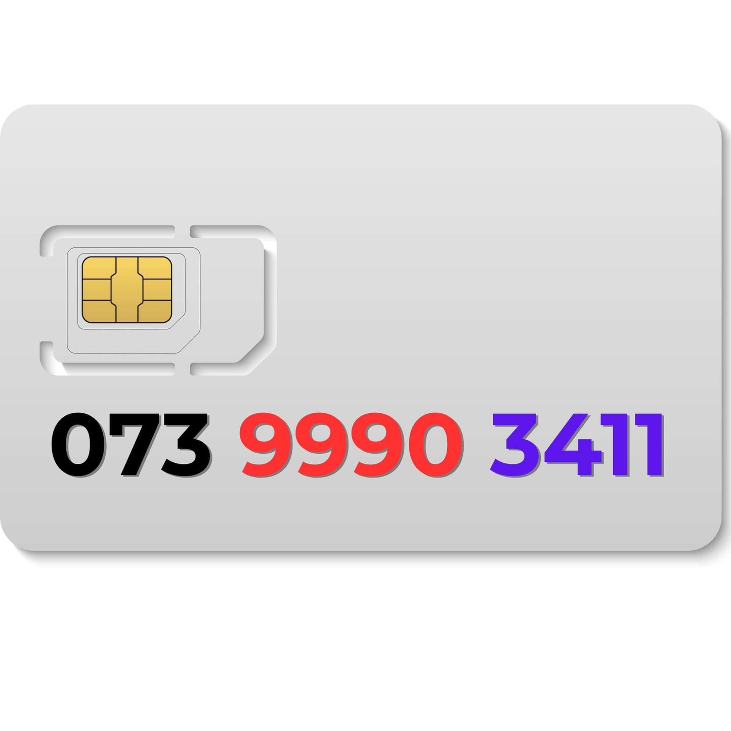 Premium VIP mobile number 073 9990 3411 (EE) – memorable gold number for sale in the UK.