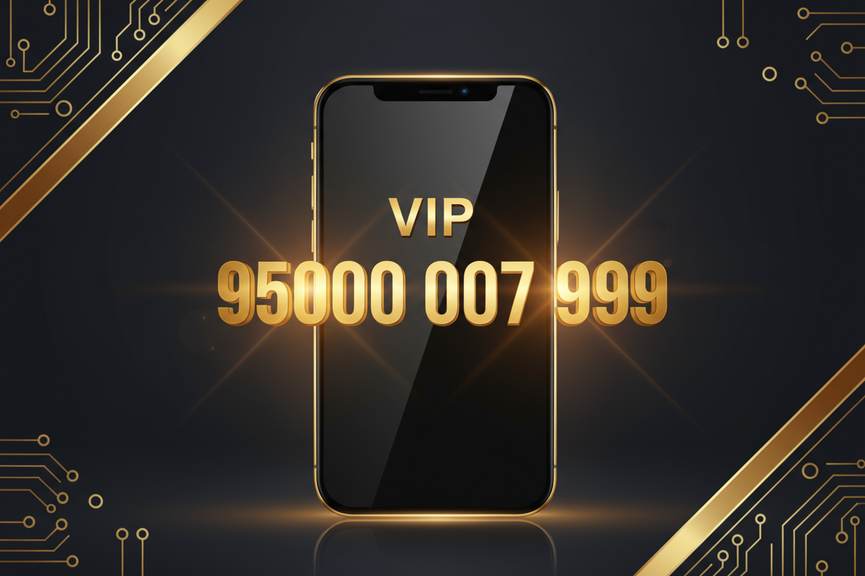 Smartphone with 'VIP' and numbers on a dark background with gold accents