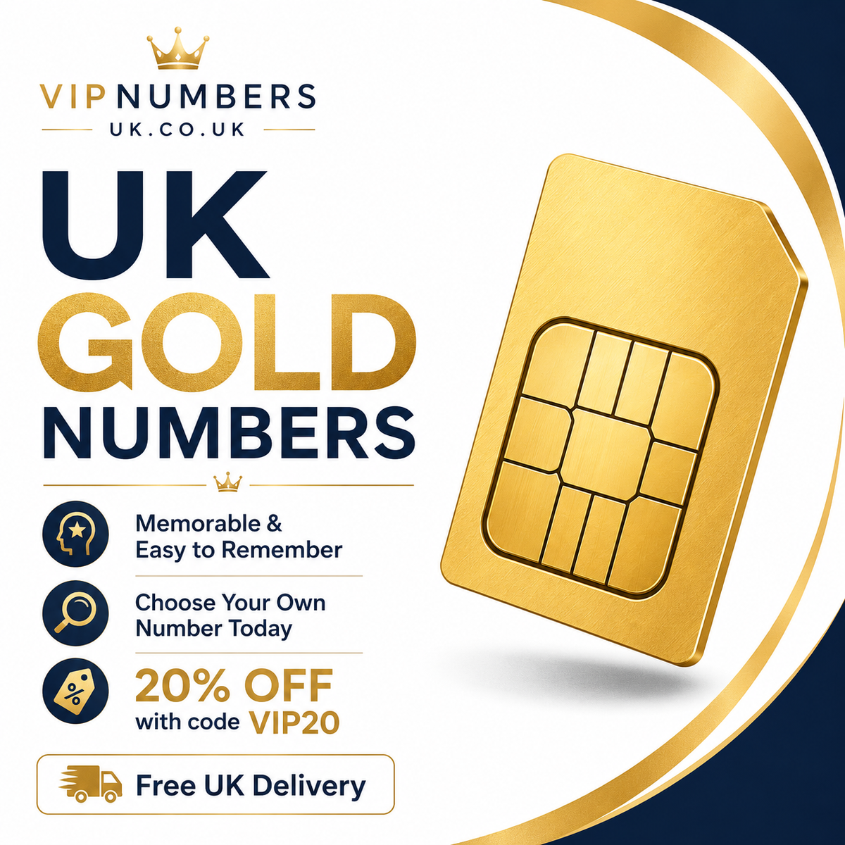 Buy UK VIP mobile numbers with memorable gold numbers and free UK delivery