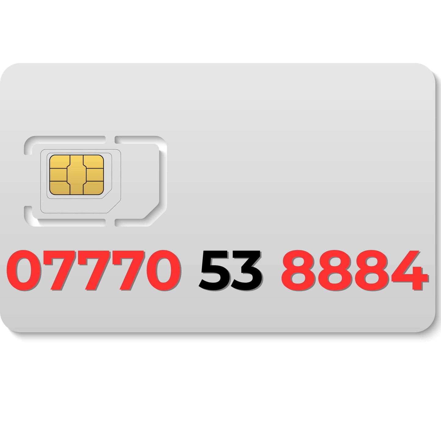 VIP gold mobile number 07770538884 with lucky 888 digits and 4 ending
