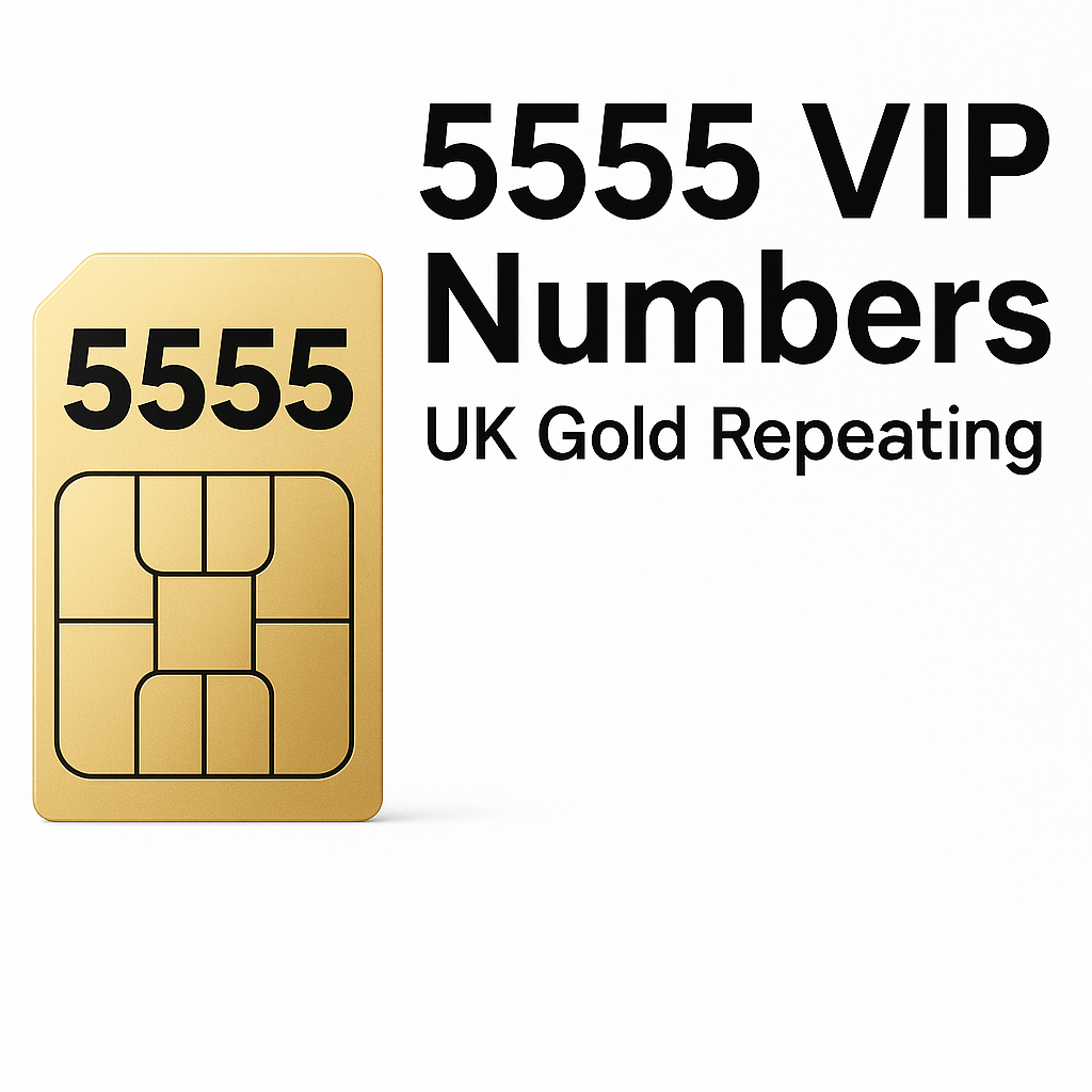 5555 VIP mobile numbers – UK gold repeating SIM card numbers, bold and highly memorable, perfect for business or personal branding.