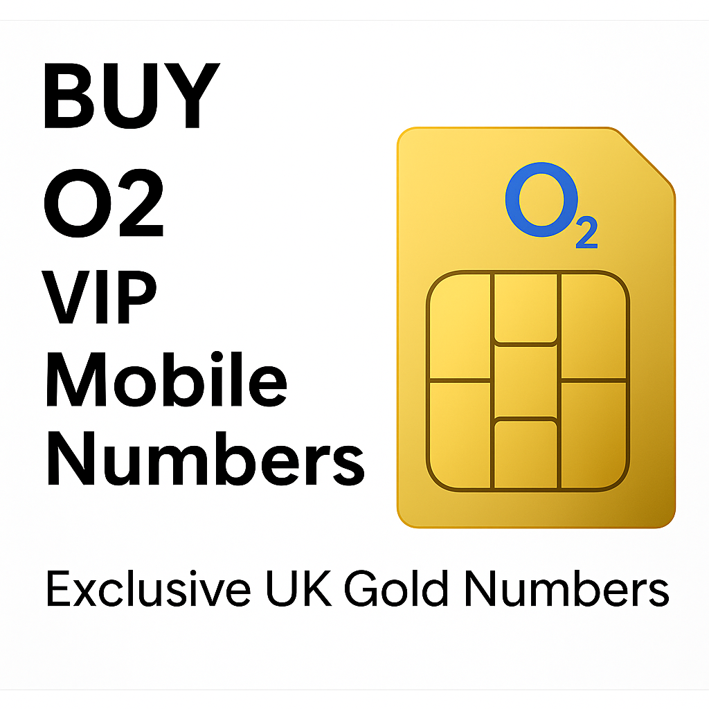 O2 VIP mobile numbers and UK gold numbers image showing a golden SIM card with O2 logo and bold text -Buy O2 VIP Mobile Numbers – Exclusive UK Gold Numbers