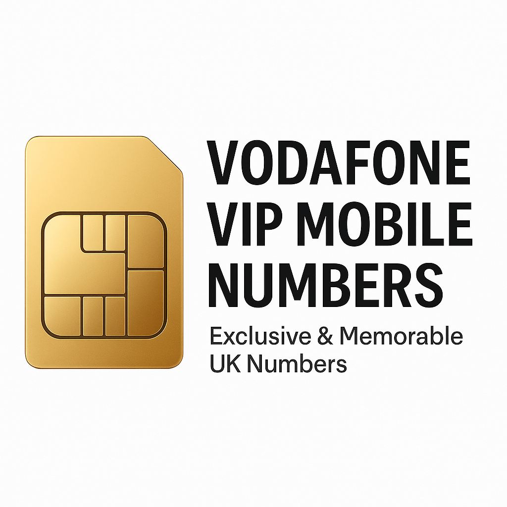 Vodafone VIP mobile numbers UK collection – premium gold SIM card design with exclusive and memorable mobile numbers.