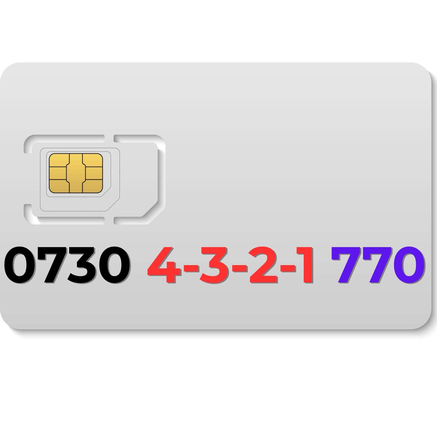 0730 4321 770 (EE) – premium VIP mobile number UK for sale, choose your own memorable number.