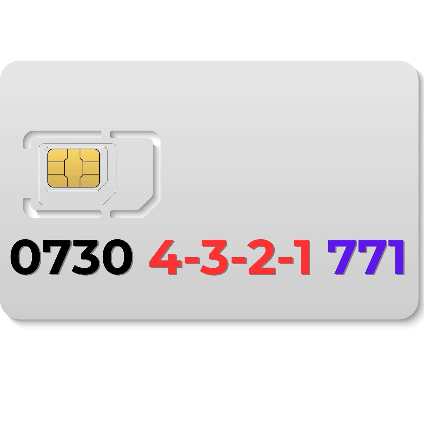0730 4321 771 SIM card – premium UK mobile number for sale, choose your own gold number for VIP use.