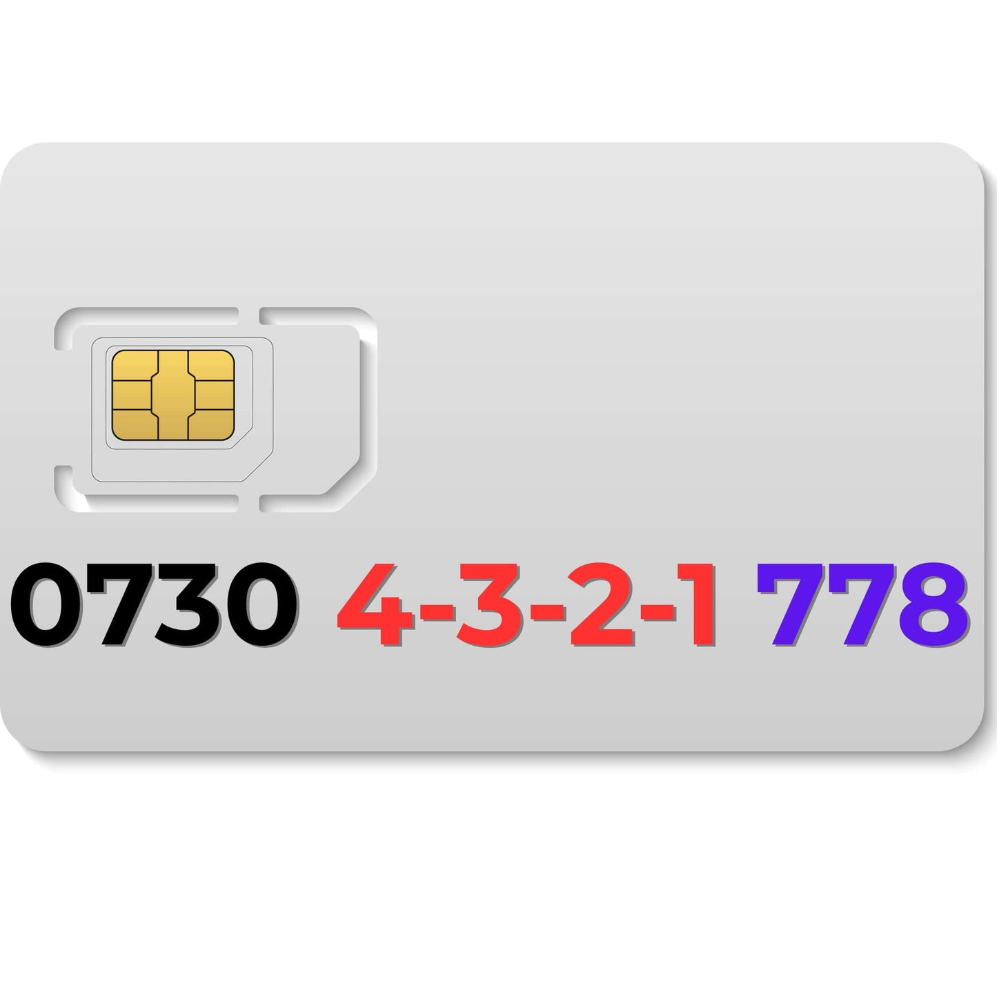 Premium SIM card for VIP mobile number 0730 4321 778 (EE) – buy unique gold number in the UK.