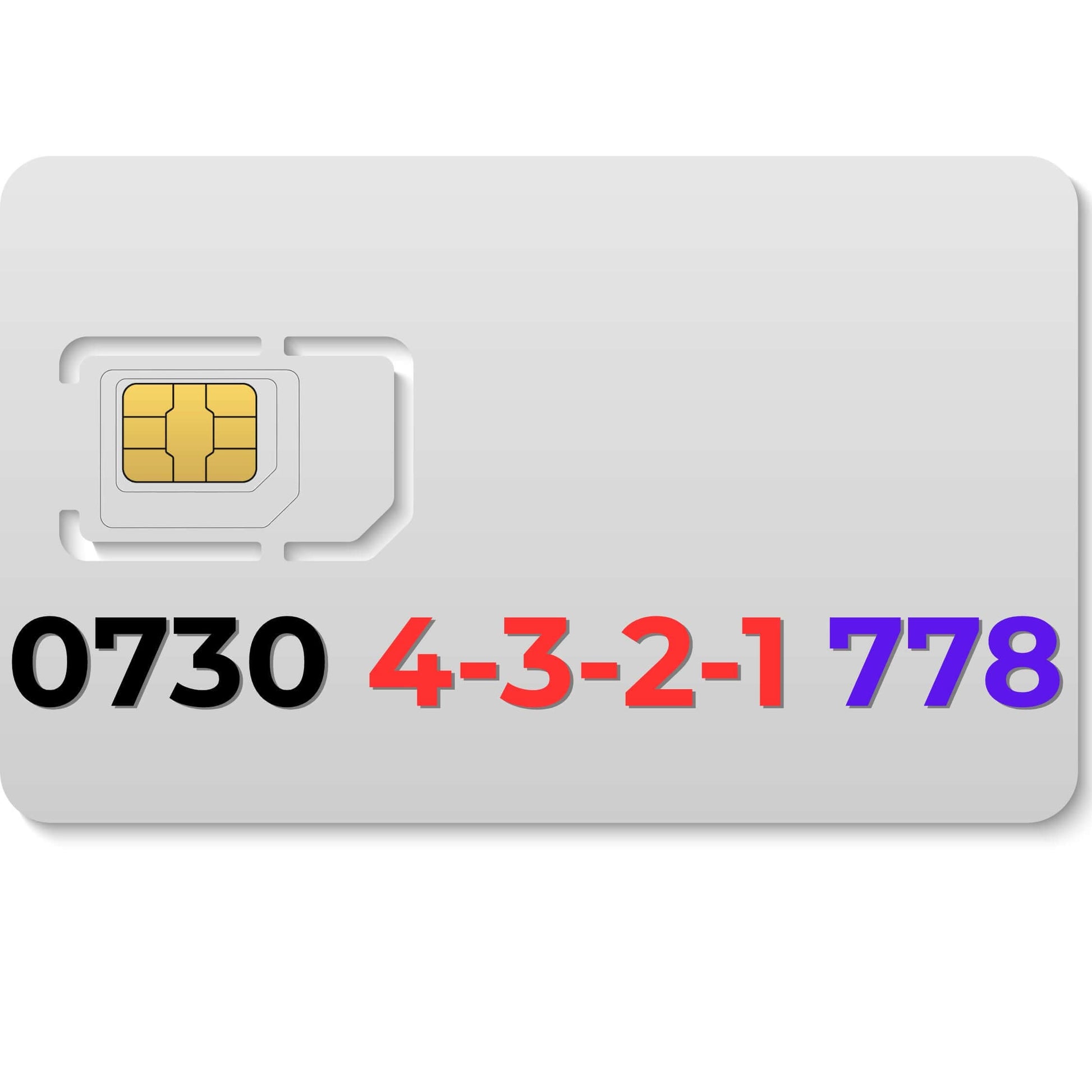 Premium SIM card for VIP mobile number 0730 4321 778 (EE) – buy unique gold number in the UK.