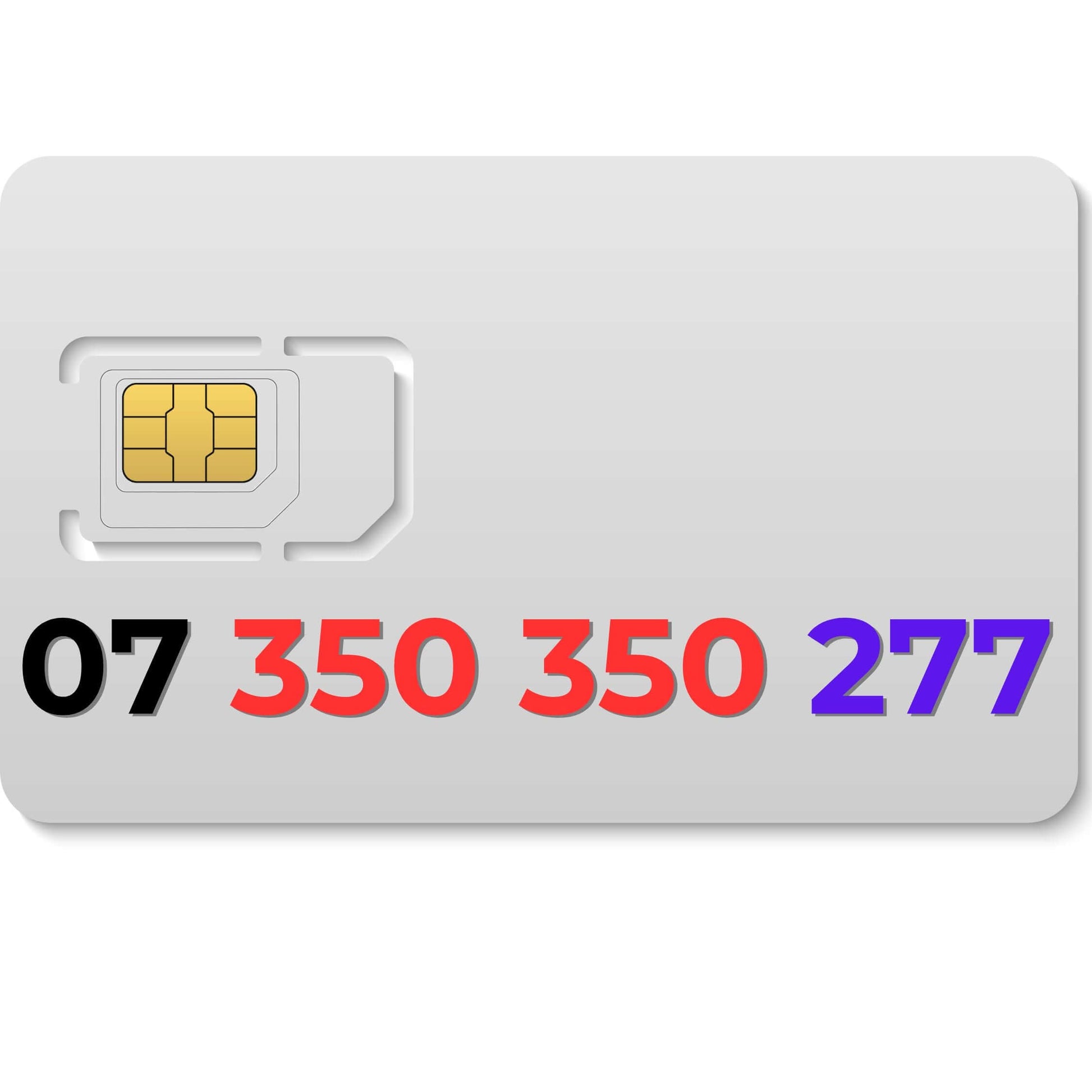 07 350 350 277 VIP mobile number UK – premium gold number for sale, choose your own mobile number UK.