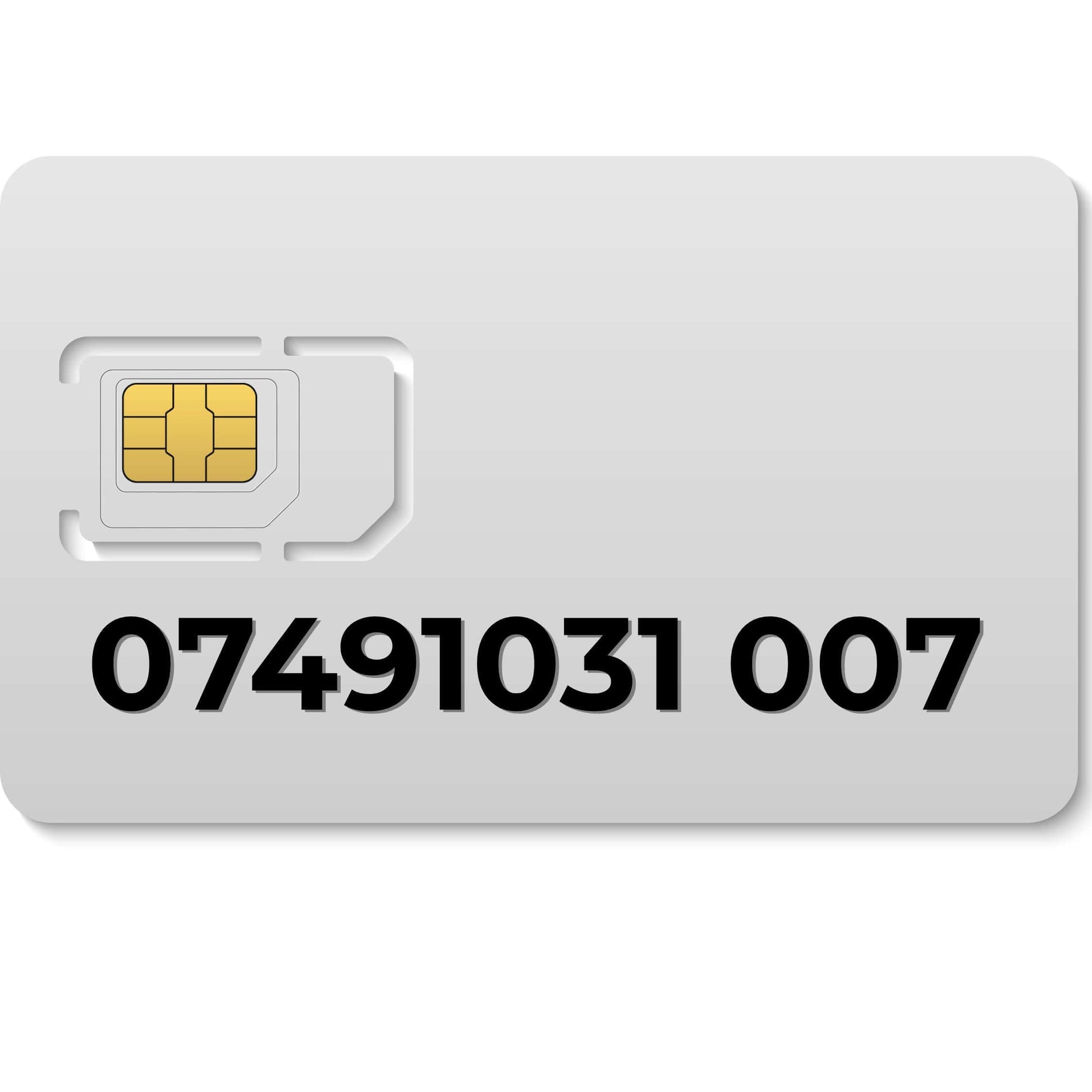 Premium VIP mobile number 07491031 007 (EE) – unique gold number for sale in the UK, perfect for business or personal use.
