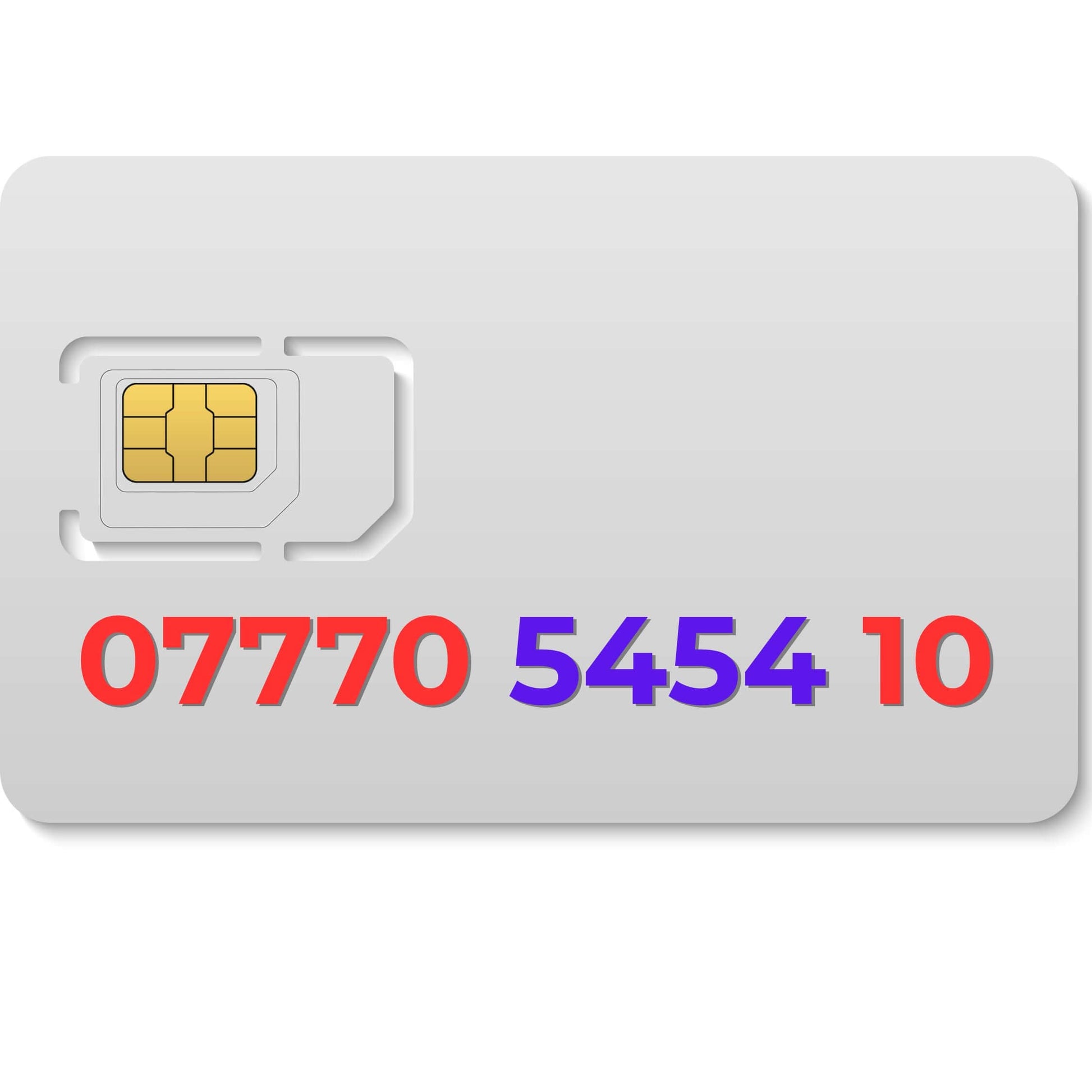 vip mobile number SIM card with a contact number displayed on a white background