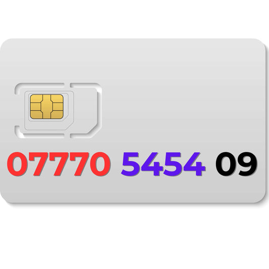 gold number SIM card with contact numbers displayed on a white background