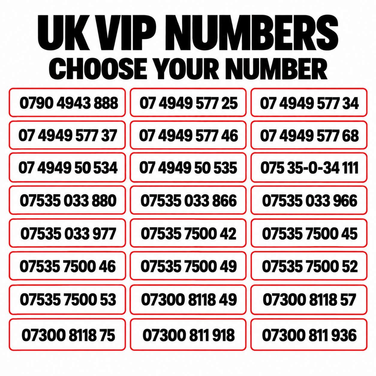EE gold numbers UK with memorable mobile number patterns and easy-to-read UK phone numbers, choose your number