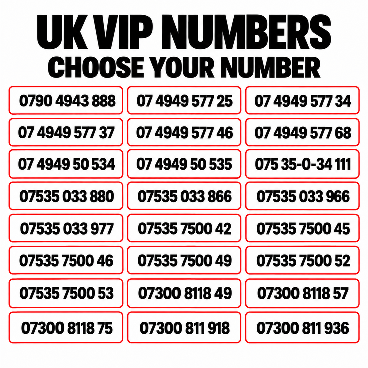 EE gold numbers UK with memorable mobile number patterns and easy-to-read UK phone numbers, choose your number