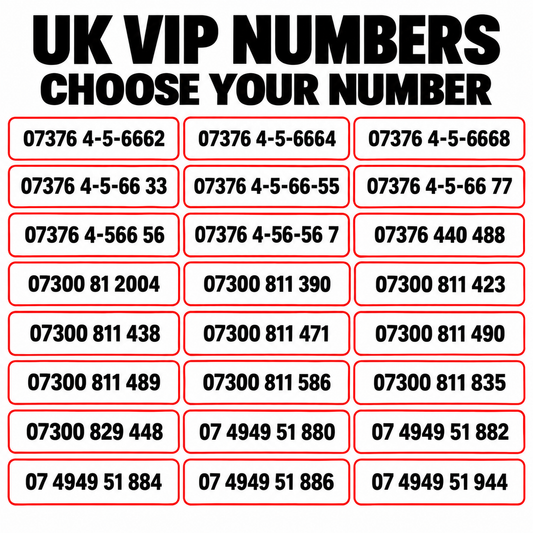 EE memorable mobile numbers UK with VIP numbers, gold numbers and easy-to-read phone number patterns, choose your own mobile number