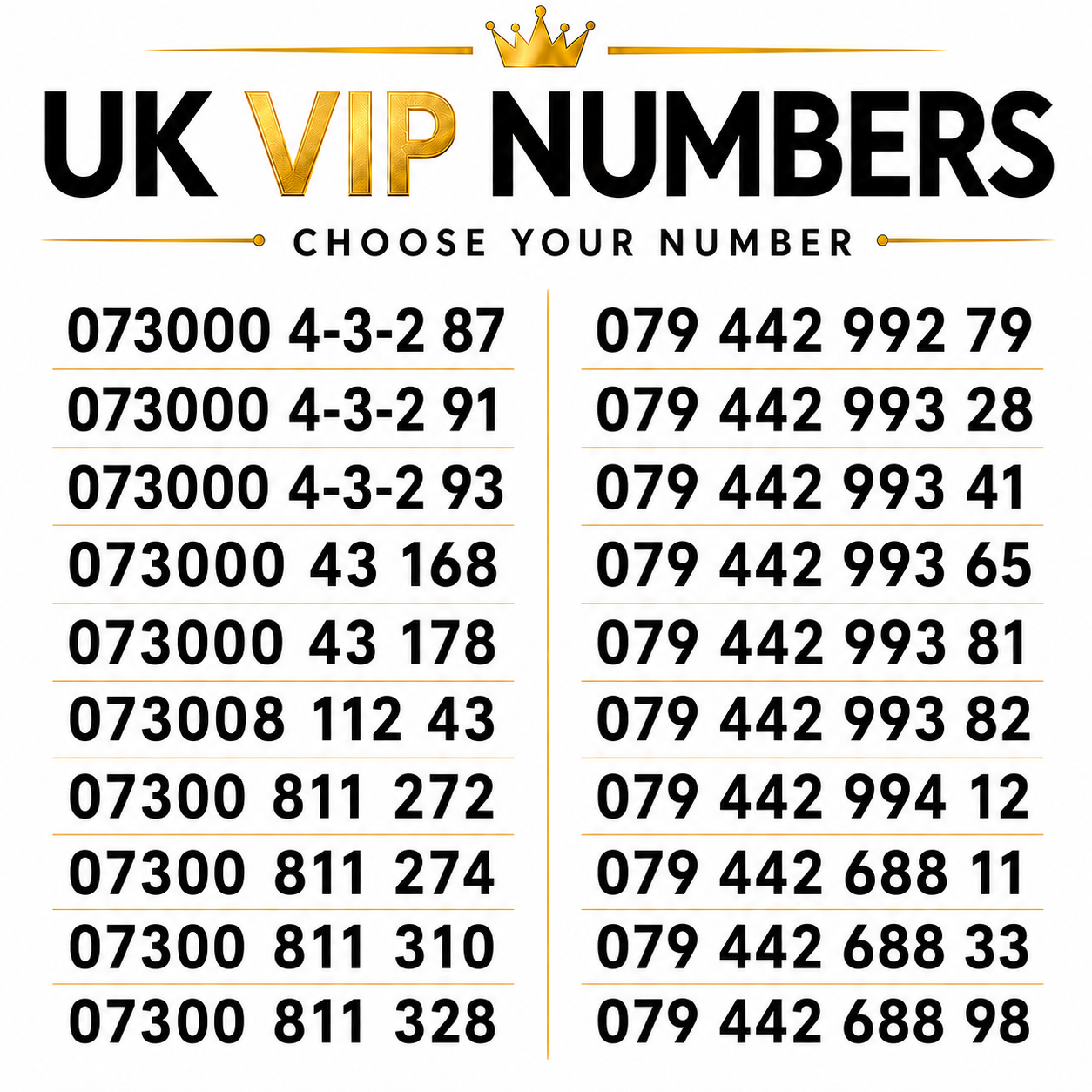 EE UK VIP and gold numbers – choose your memorable PAYG mobile number