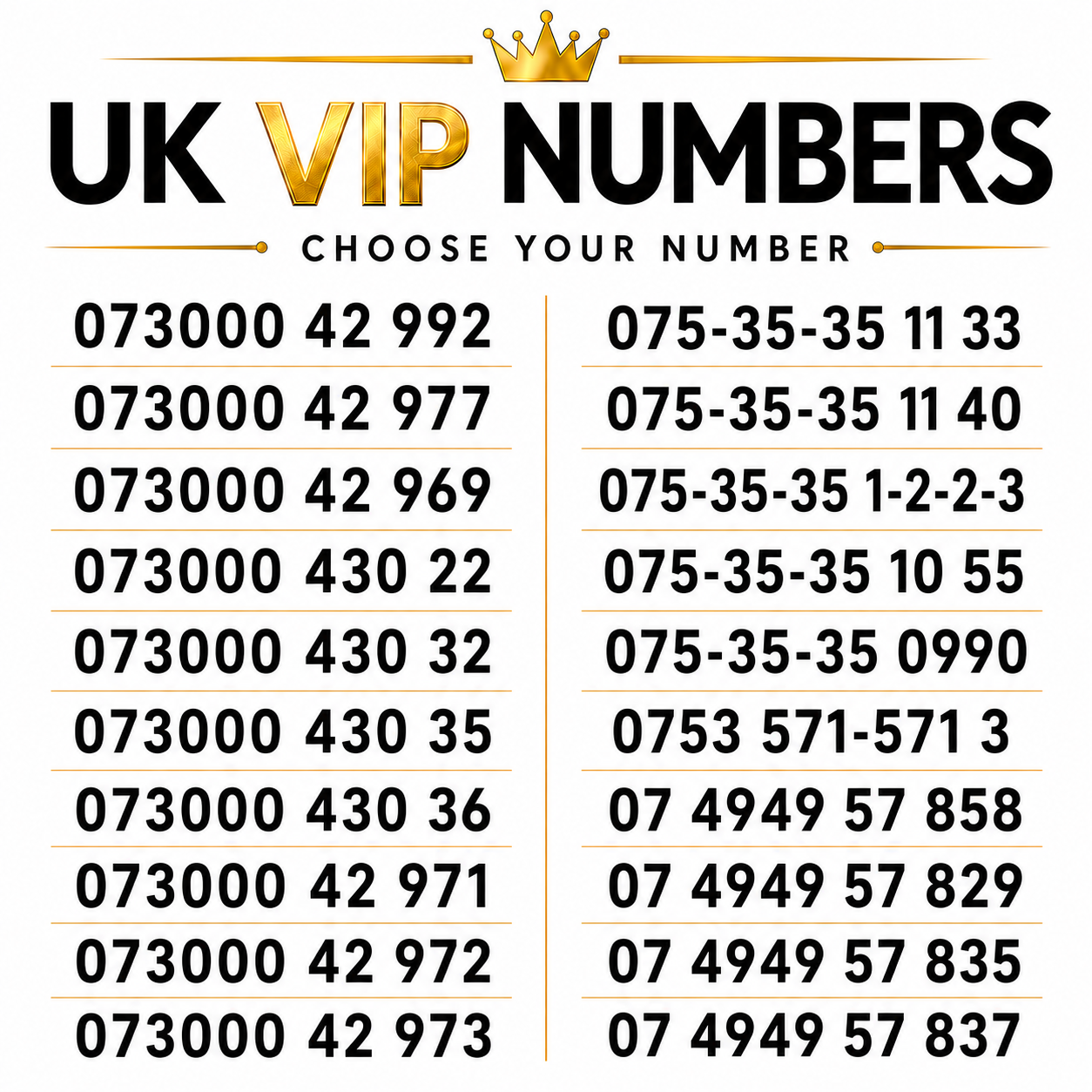 EE UK VIP and gold numbers – choose your memorable PAYG mobile number