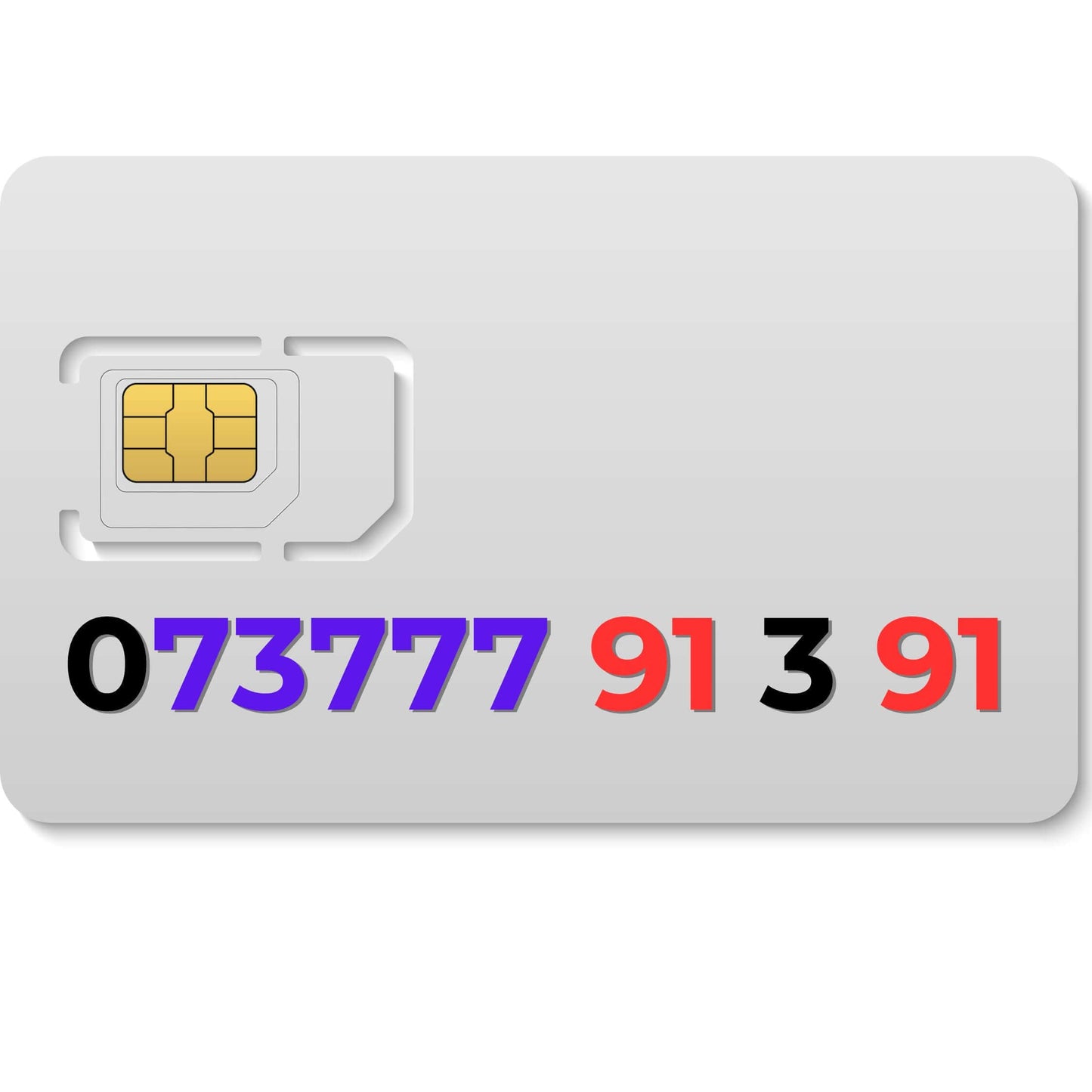 073777 91 3 91 VIP mobile number UK (Vodafone) – premium gold number for sale, memorable choice for business or personal use.