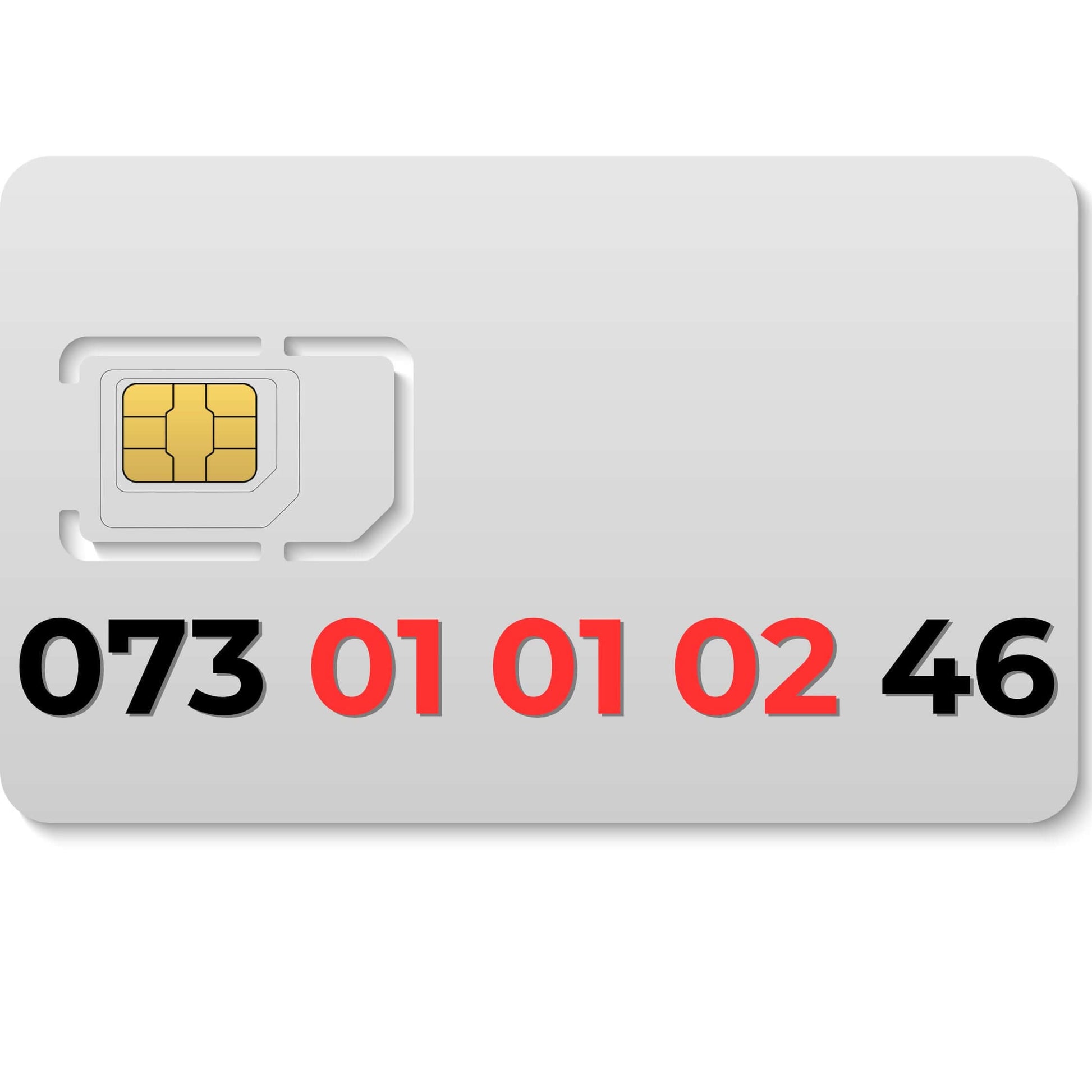 Premium VIP mobile number 073 010102 46 for sale in the UK – choose your own gold mobile number.
