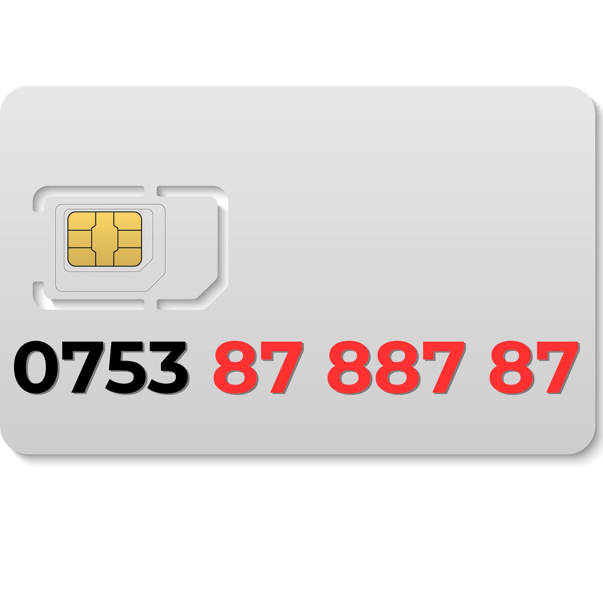 EE VIP mobile number 07538788787 with 888 digits and repeating 87 pattern