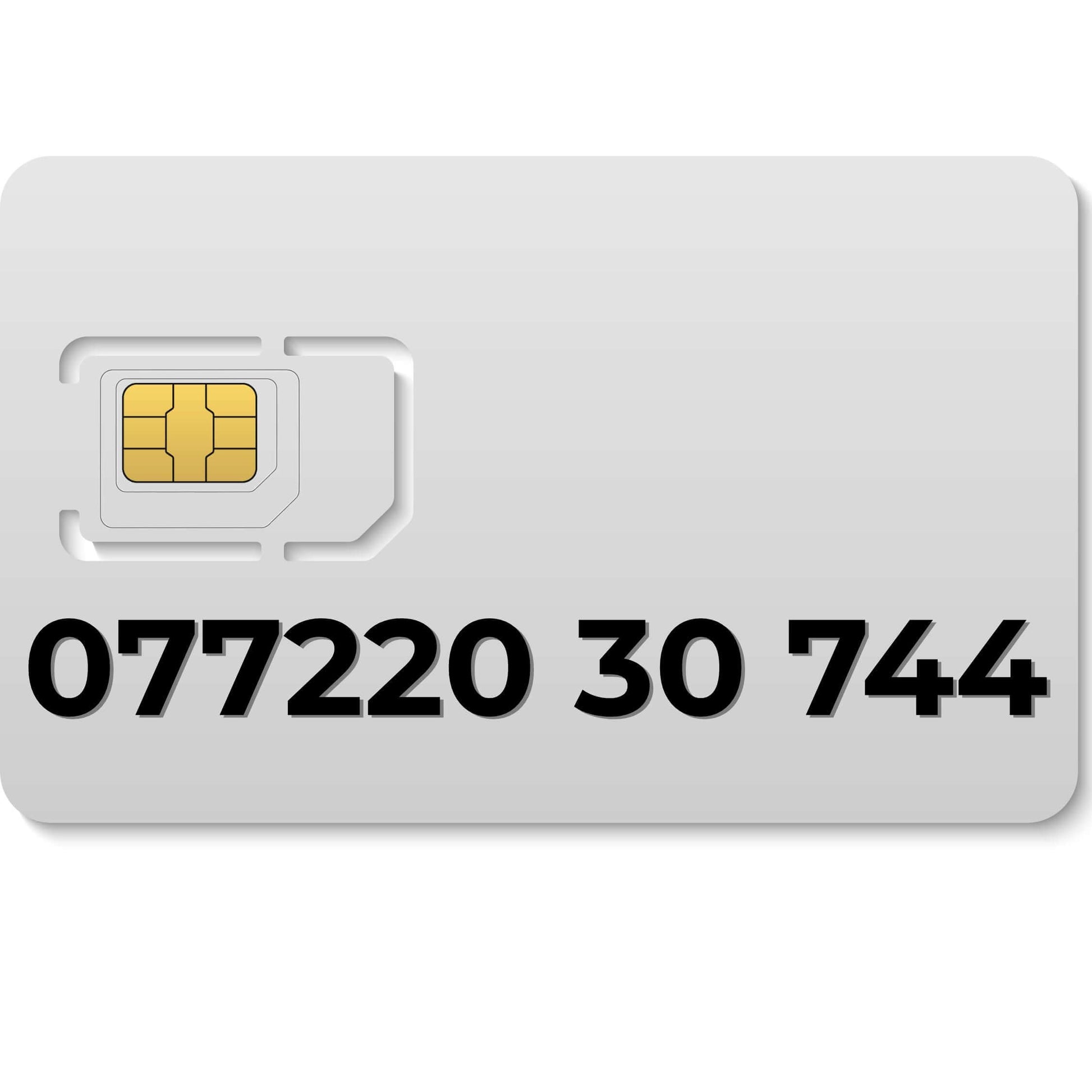 Premium VIP mobile number 077220 30 744 (EE) – buy mobile number UK, memorable and unique for personal or business use.