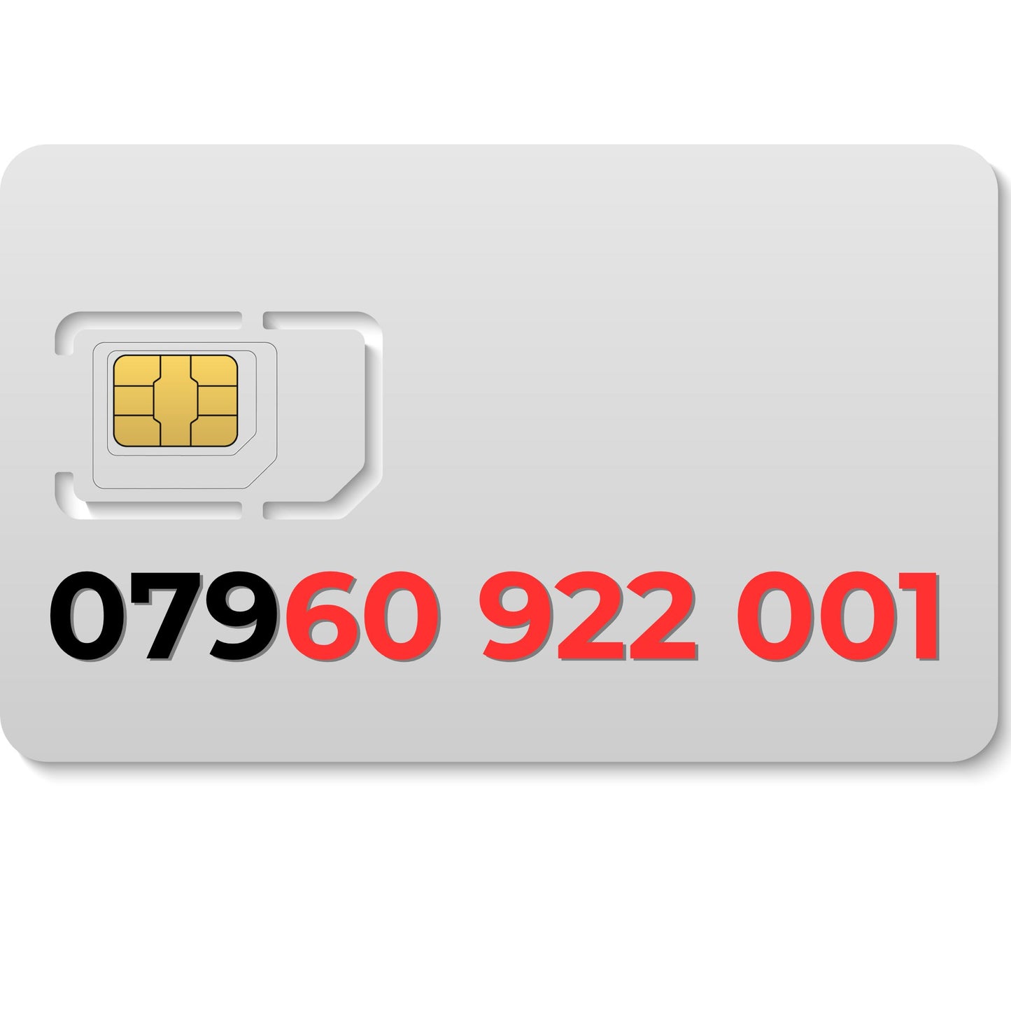 EE gold VIP number 07960922001 with double 22 pattern and 001 ending