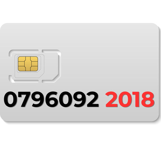 EE gold VIP number 07960922018 with double 22 digits and 2018 year pattern