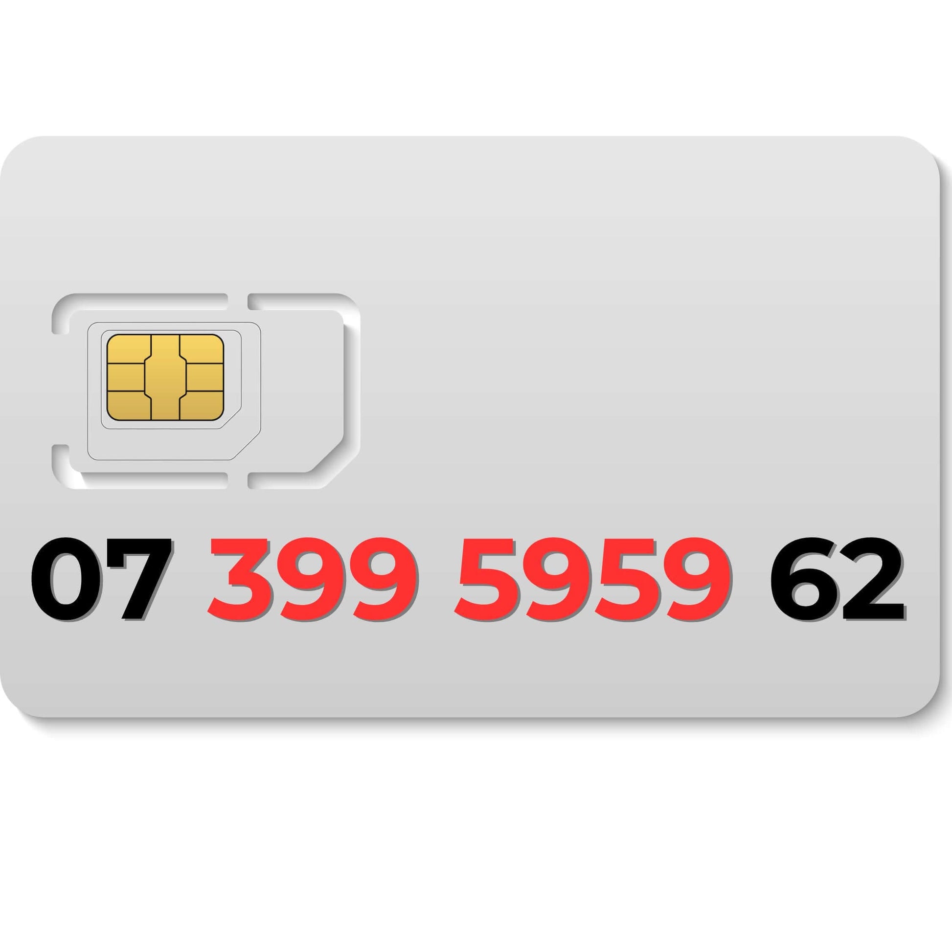 07 399 5959 62 SIM card – buy this memorable VIP mobile number in the UK, perfect for personal or business use.