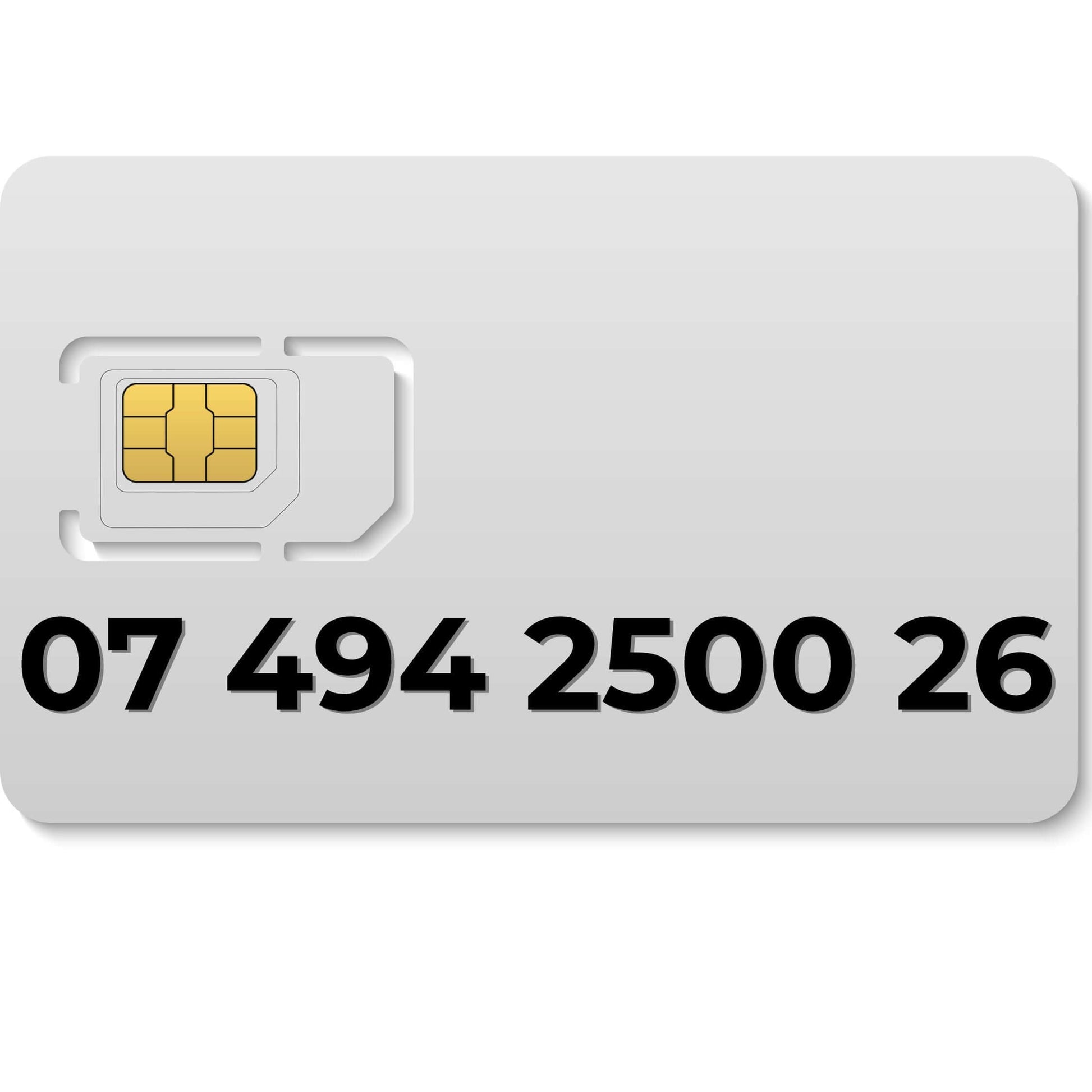 07 494 2500 26 SIM card – buy this VIP mobile number in the UK for business or personal use.