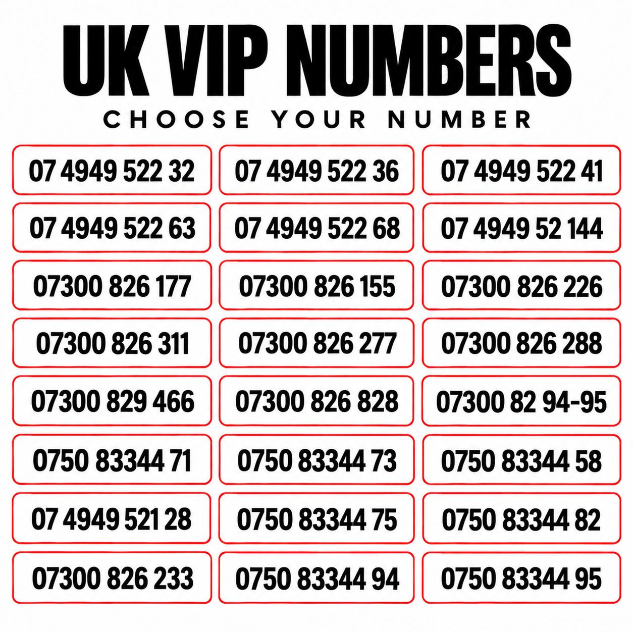 EE VIP numbers UK with memorable mobile number patterns and easy-to-remember phone numbers – choose your own mobile number