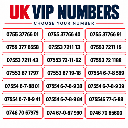 Lebara VIP and gold mobile numbers UK with memorable number patterns and easy-to-remember phone numbers – choose your number