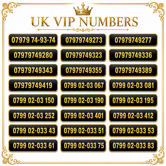 Lebara VIP phone numbers UK with memorable gold mobile number patterns