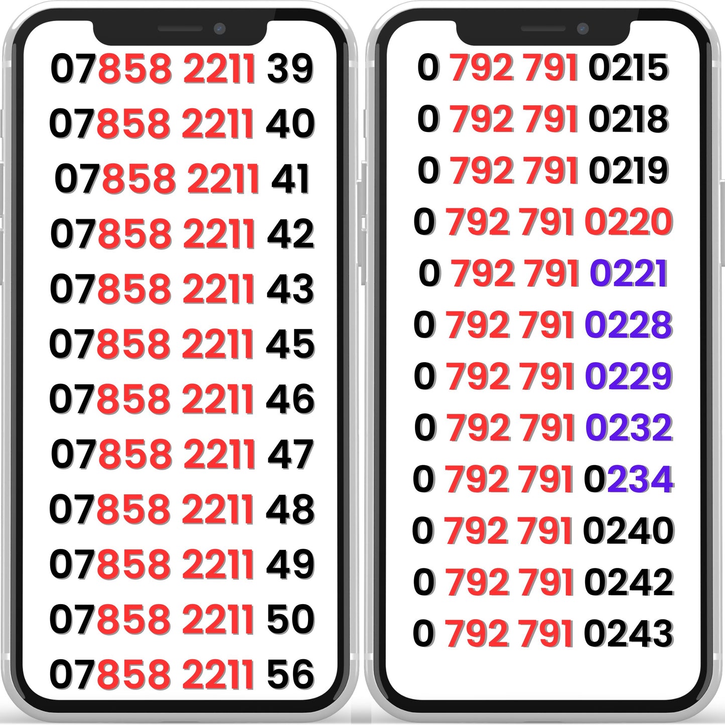 Premium Mobile Numbers List – Gold Numbers UK Q-O