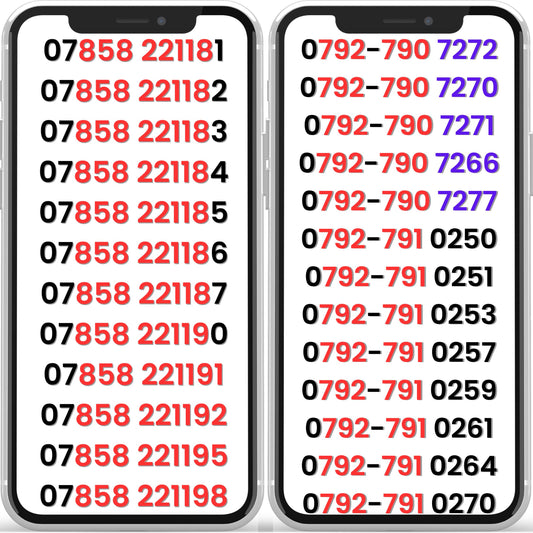 O2 VIP gold mobile numbers UK – easy to remember and memorable phone numbers available on pay as you go SIM cards