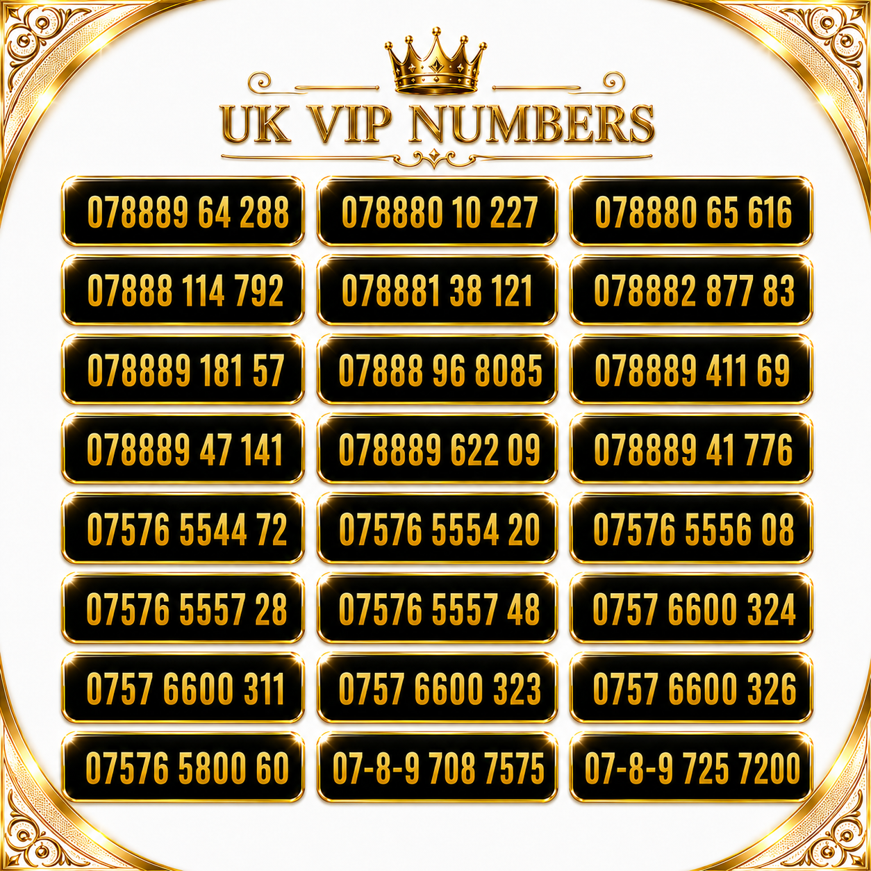 Gold Numbers - UK VIP Mobile Numbers Sim Cards –(Top-up Required) -  A2-S