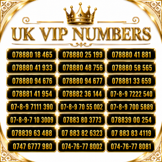 SMARTY gold VIP mobile numbers 07888 UK A1-S listing with selected memorable numbers