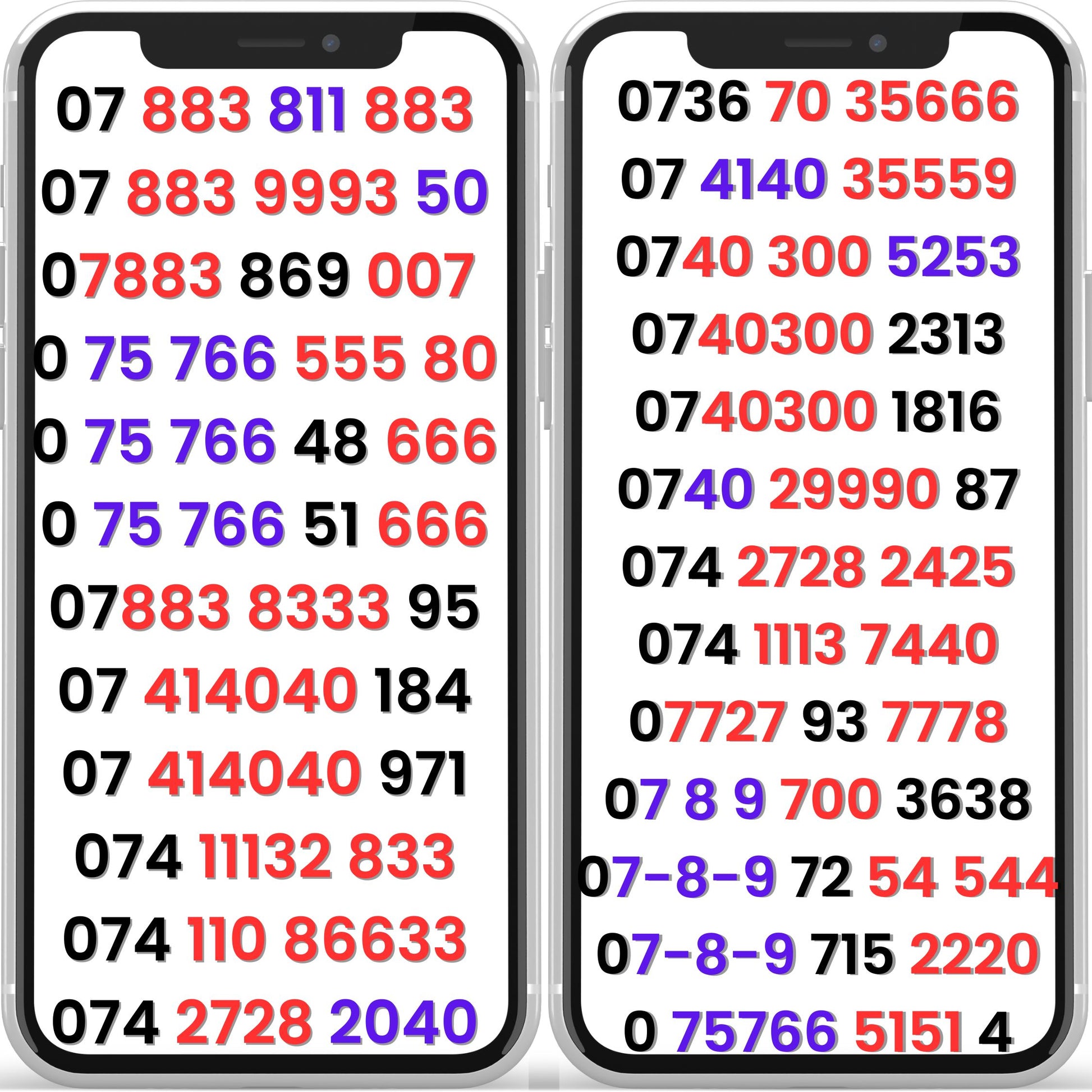 Premium SMARTY gold phone numbers UK shown on mobile display – personalised VIP number collection