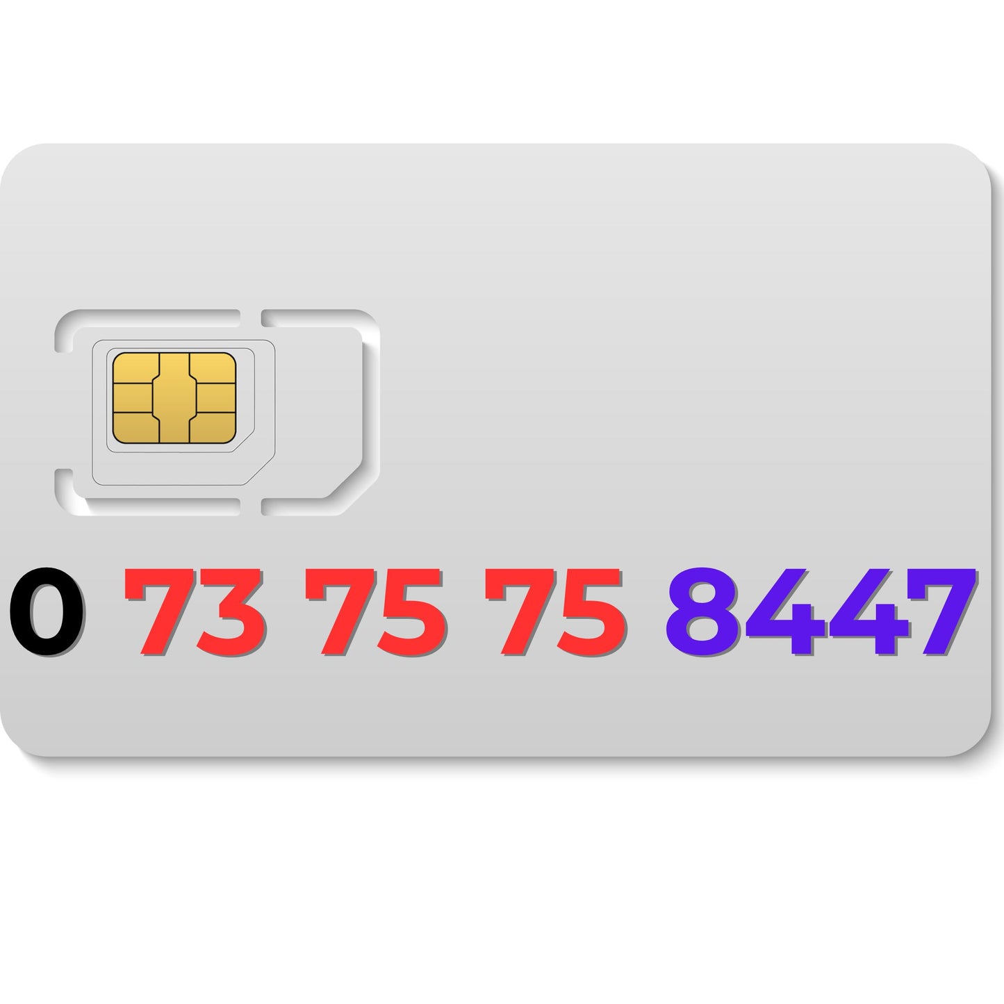 EE gold VIP number 07375758447 with repeating 7575 sequence and 44 pattern ending in 7