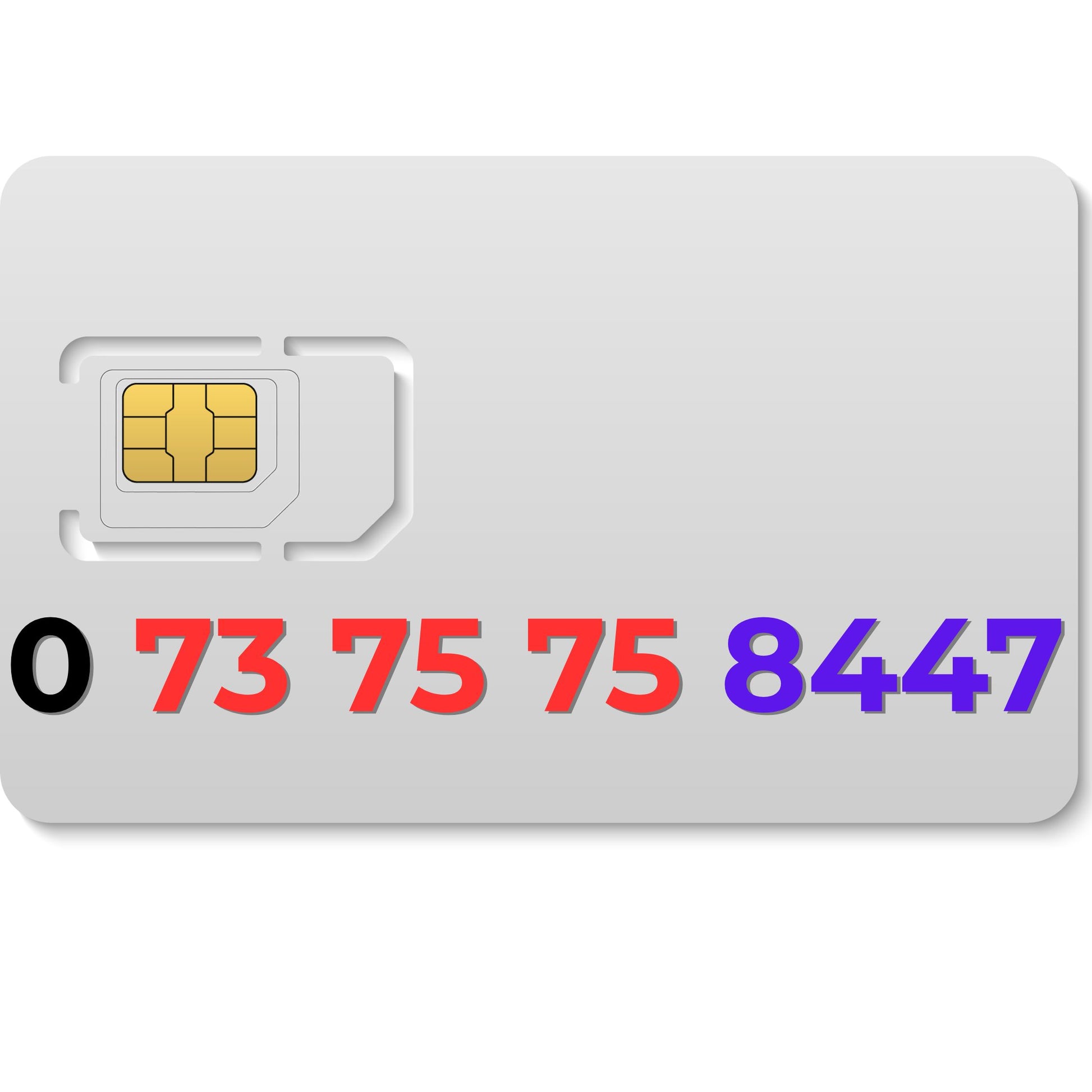 EE gold VIP number 07375758447 with repeating 7575 sequence and 44 pattern ending in 7