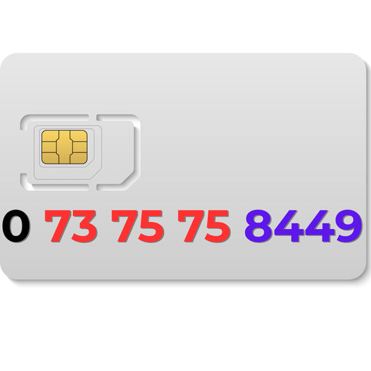EE VIP mobile number 07375758449 with repeating 7575 pattern and double 44 digits