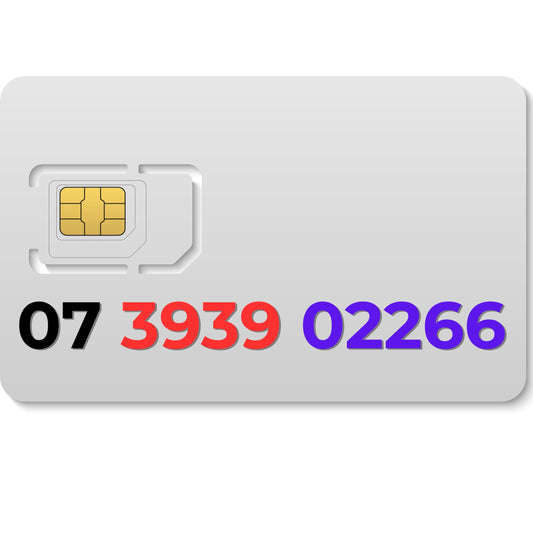 VIP gold mobile number 07393902266 with repeating 39 pattern and double 66 digits