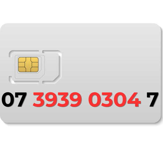 Smarty VIP gold mobile number 07393903047 with repeating 39 pattern and unique 7 ending