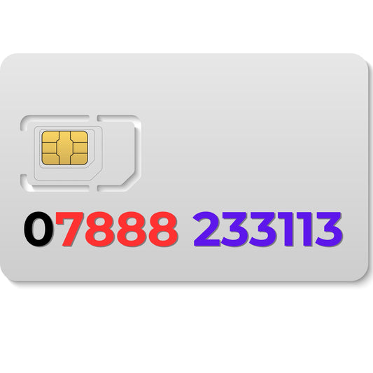 Smarty VIP gold mobile number 07888233113 with lucky 88 and master number 11 in numerology