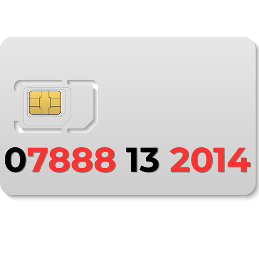 Smarty VIP gold mobile number 07888132014 with lucky 88 digits and 2014 birthday year pattern
