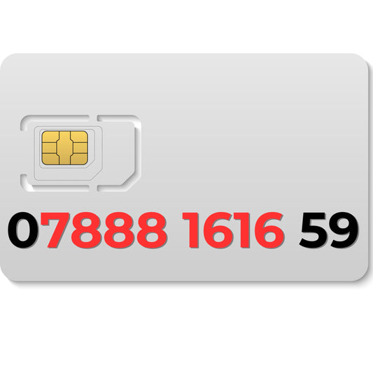 VIP gold mobile number 07888161659 with lucky 88 digits and repeating 16 pattern in numerology