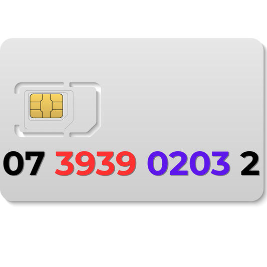 Exclusive UK VIP mobile number 07393902032 with repeating 0203 pattern